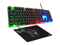 Set teclado + raton gaming the g-lab combo yttrium/sp 3 en 1 y alfombrilla