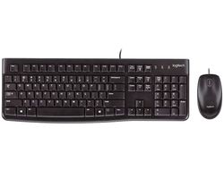 Set teclado + raton logitech mk120 usb con cable negro