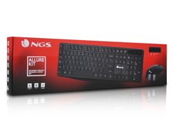 Set teclado y raton ngs allure multimedia inalambrico usb nano 2,4 ghz color negro