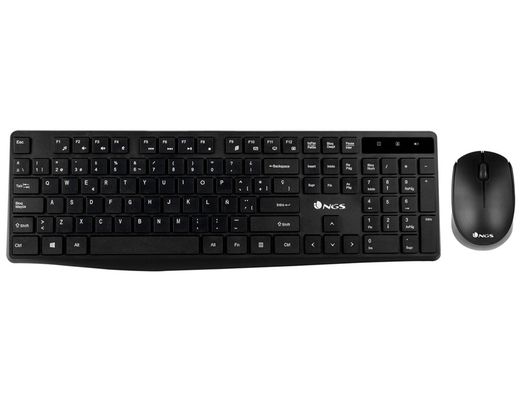 Set teclado y raton ngs allure multimedia inalambrico usb nano 2,4 ghz color negro