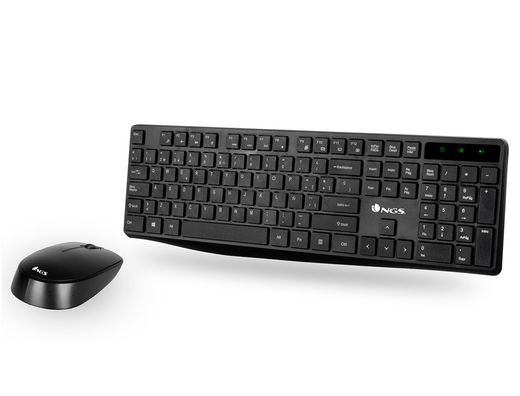 Set teclado y raton ngs allure multimedia inalambrico usb nano 2,4 ghz color negro