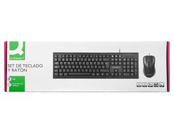 Set teclado y raton q-connect con cable color negro