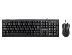 Set teclado y raton q-connect con cable color negro