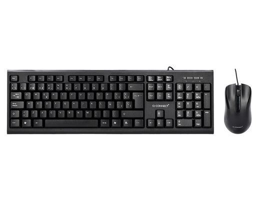 Set teclado y raton q-connect con cable color negro