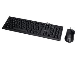 Set teclado y raton q-connect con cable color negro