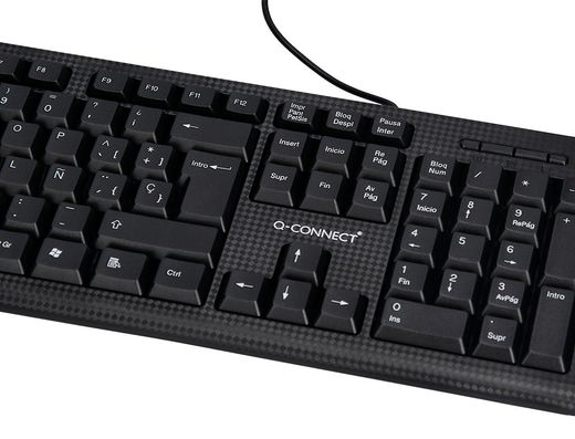 Set teclado y raton q-connect con cable color negro