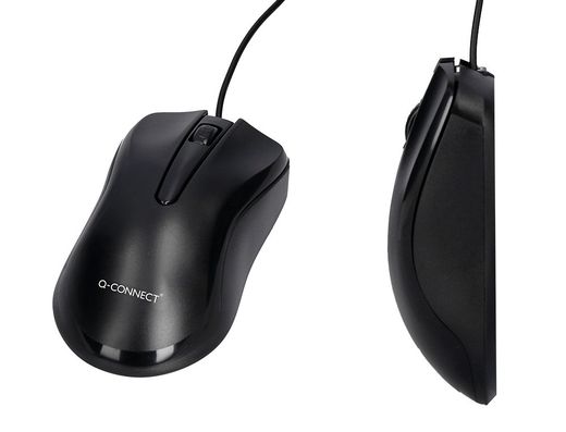 Set teclado y raton q-connect con cable color negro
