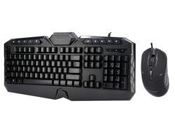 Set teclado y raton q-connect gaming con cable e iluminacion led color negro