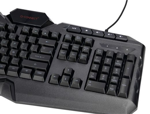 Set teclado y raton q-connect gaming con cable e iluminacion led color negro
