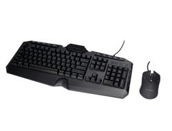 Set teclado y raton q-connect gaming con cable e iluminacion led color negro