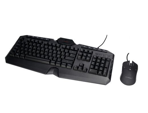 Set teclado y raton q-connect gaming con cable e iluminacion led color negro