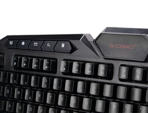 Set teclado y raton q-connect gaming con cable e iluminacion led color negro