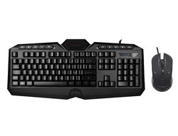 Set teclado y raton q-connect gaming con cable e iluminacion led color negro