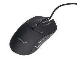 Set teclado y raton q-connect gaming con cable e iluminacion led color negro