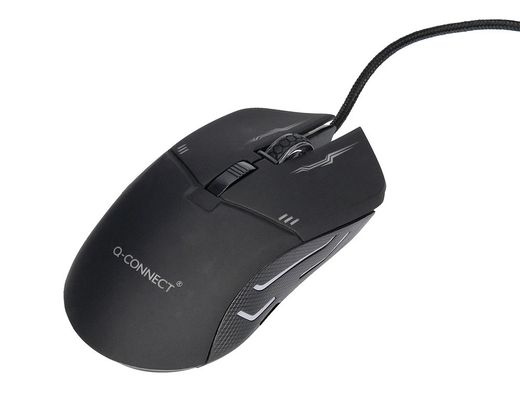 Set teclado y raton q-connect gaming con cable e iluminacion led color negro