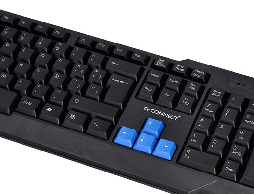 Set teclado y raton q-connect inalambrico compatible windows color negro