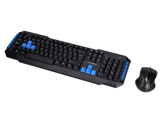 Set teclado y raton q-connect inalambrico compatible windows color negro