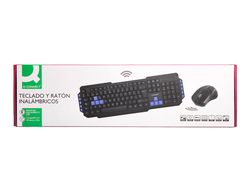 Set teclado y raton q-connect inalambrico compatible windows color negro