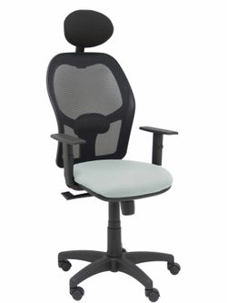 Silla Alocen malla negra asiento bali gris brazos regulables cabecero fijo