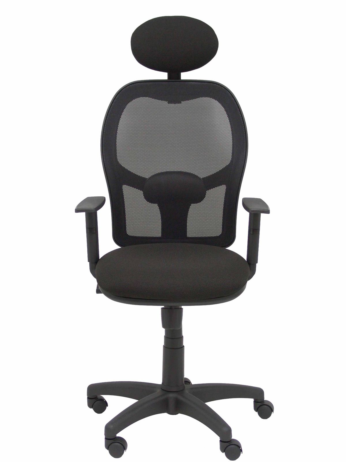 Silla Alocen malla negra asiento bali negro brazos regulables cabecero fijo
