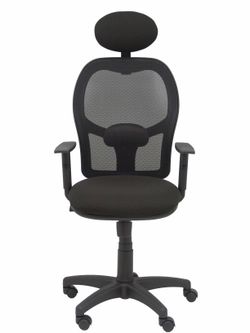 Silla Alocen malla negra asiento bali negro brazos regulables cabecero fijo