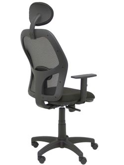Silla Alocen malla negra asiento bali negro brazos regulables cabecero fijo