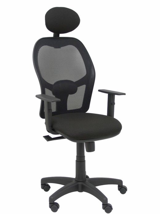 Silla Alocen malla negra asiento bali negro brazos regulables cabecero fijo