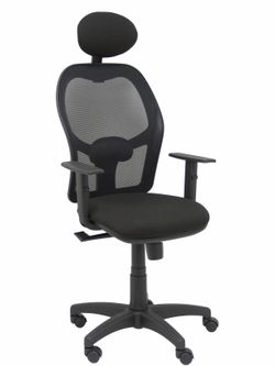 Silla Alocen malla negra asiento bali negro brazos regulables cabecero fijo