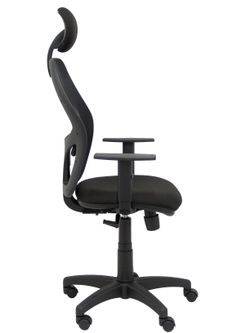 Silla Alocen malla negra asiento bali negro brazos regulables cabecero fijo