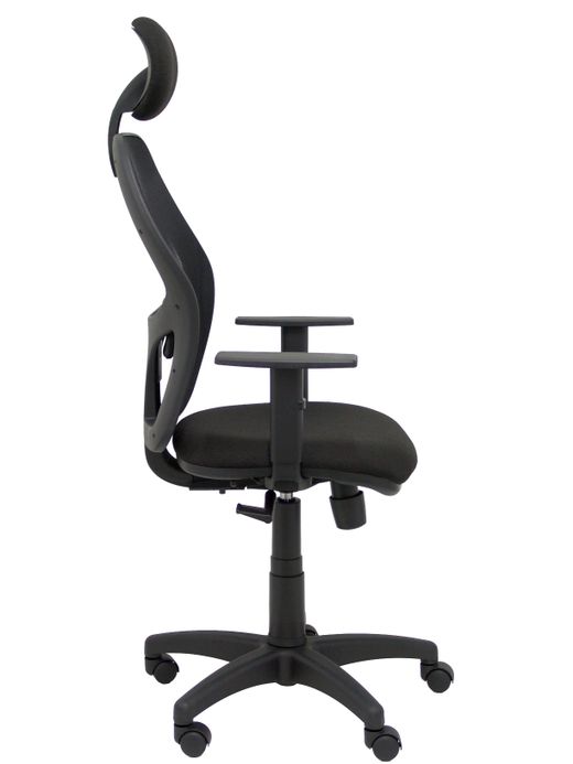 Silla Alocen malla negra asiento bali negro brazos regulables cabecero fijo