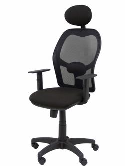 Silla Alocen malla negra asiento bali negro brazos regulables cabecero fijo