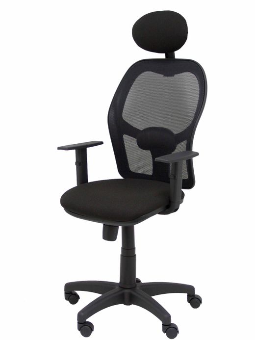 Silla Alocen malla negra asiento bali negro brazos regulables cabecero fijo