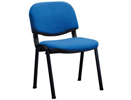 Silla apilable q-connect brazos cortos tapizada sin ruedas 910 mm alto 440mm largo350 mm profundidad azul