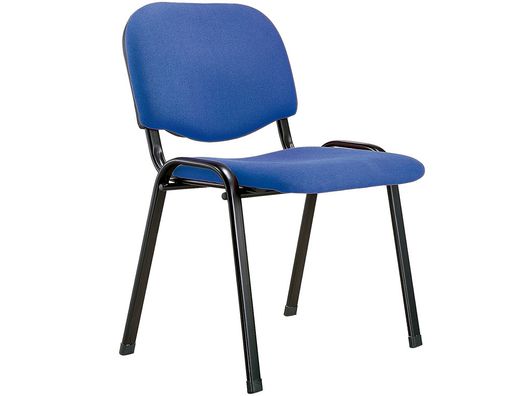 Silla apilable q-connect brazos cortos tapizada sin ruedas 910 mm alto 440mm largo350 mm profundidad azul