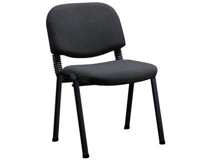 Silla apilable q-connect brazos cortos tapizada sin ruedas 910mm alto 400mm largo 350mm profundidad negra