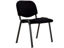 Silla apilable q-connect brazos cortos tapizada sin ruedas 910mm alto 400mm largo 350mm profundidad negra