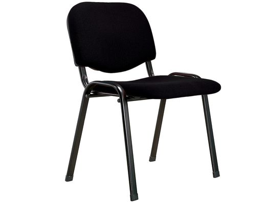 Silla apilable q-connect brazos cortos tapizada sin ruedas 910mm alto 400mm largo 350mm profundidad negra