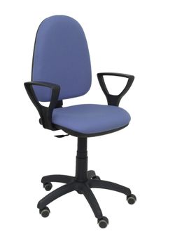 Silla Ayna bali azul claro brazos fijos ruedas de parquet