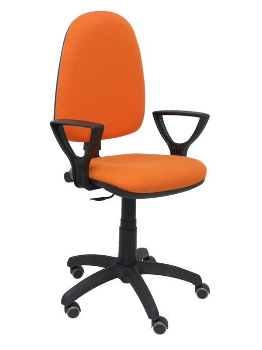 Silla Ayna bali naranja brazos fijos ruedas de parquet