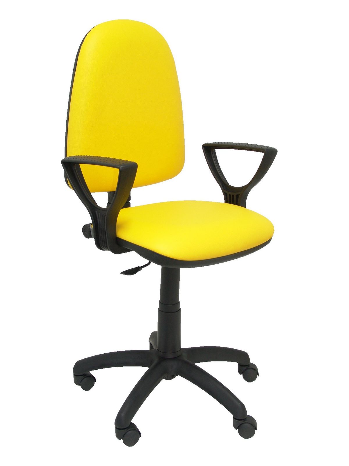 Silla Ayna similpiel amarillo con brazos
