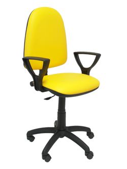 Silla Ayna similpiel amarillo con brazos