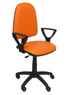 Silla Ayna similpiel naranja con brazos