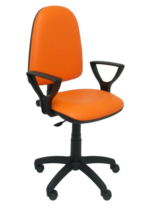 Silla Ayna similpiel naranja con brazos