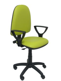 Silla Ayna similpiel verde con brazos