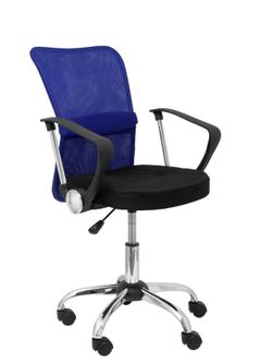 Silla Cardenete respaldo malla azul asiento negro