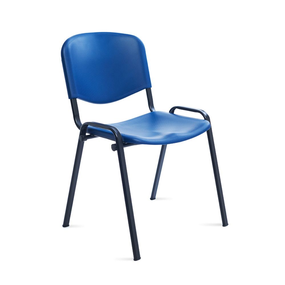 Silla Confidente Respaldo Plastico Azul / Asiento Plastico Azul