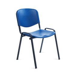 Silla Confidente Respaldo Plastico Azul / Asiento Plastico Azul