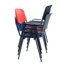 Silla Confidente Respaldo Plastico Azul / Asiento Plastico Azul