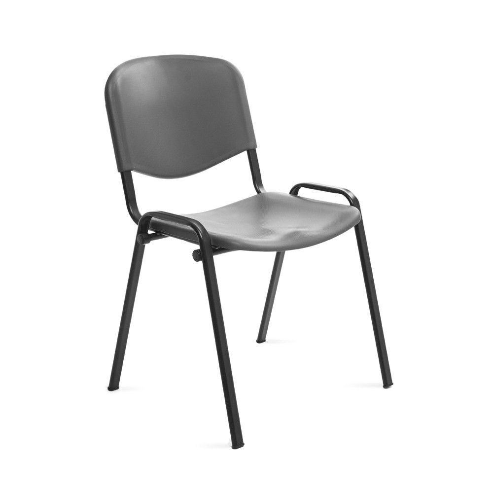 Silla Confidente Respaldo Plastico Gris / Asiento Plastico Gris