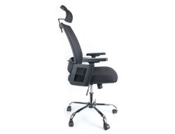 Silla de direccion q-connect ergonomica base metal respaldo alto con reposacabeza ajustable